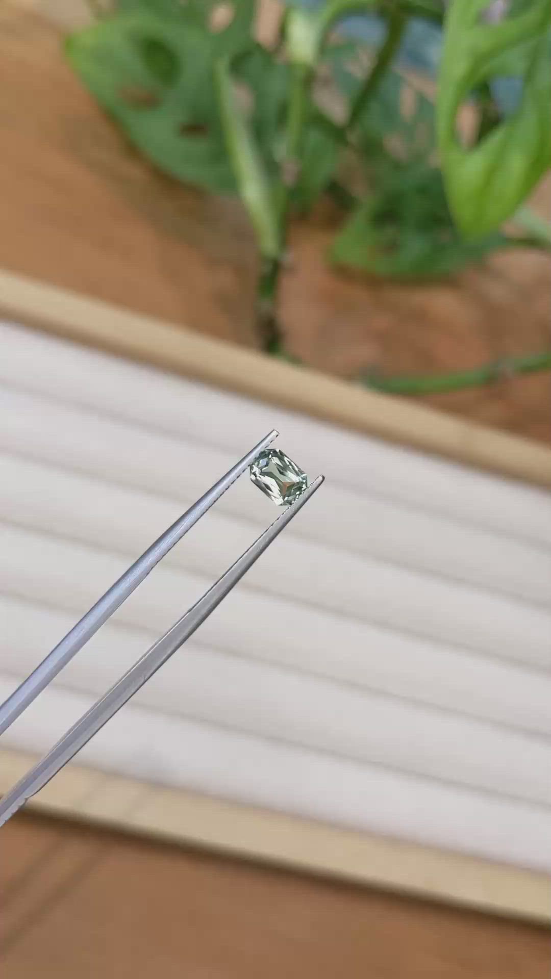 0.92 Ct. Green Sapphire from Montana Size Video