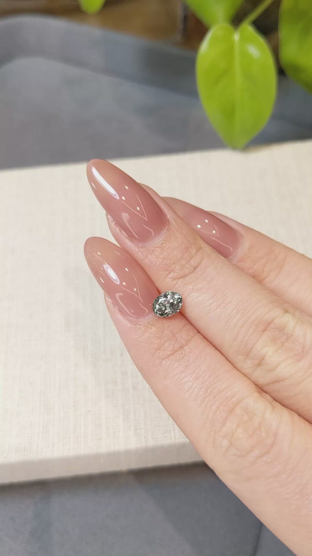 0.92 Ct. Green Sapphire from Montana Size Video