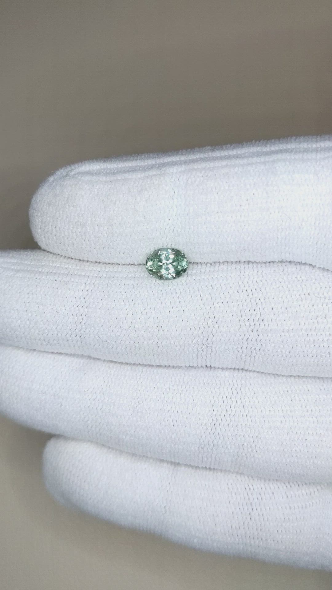 0.92 Ct. Green Sapphire from Montana Size Video
