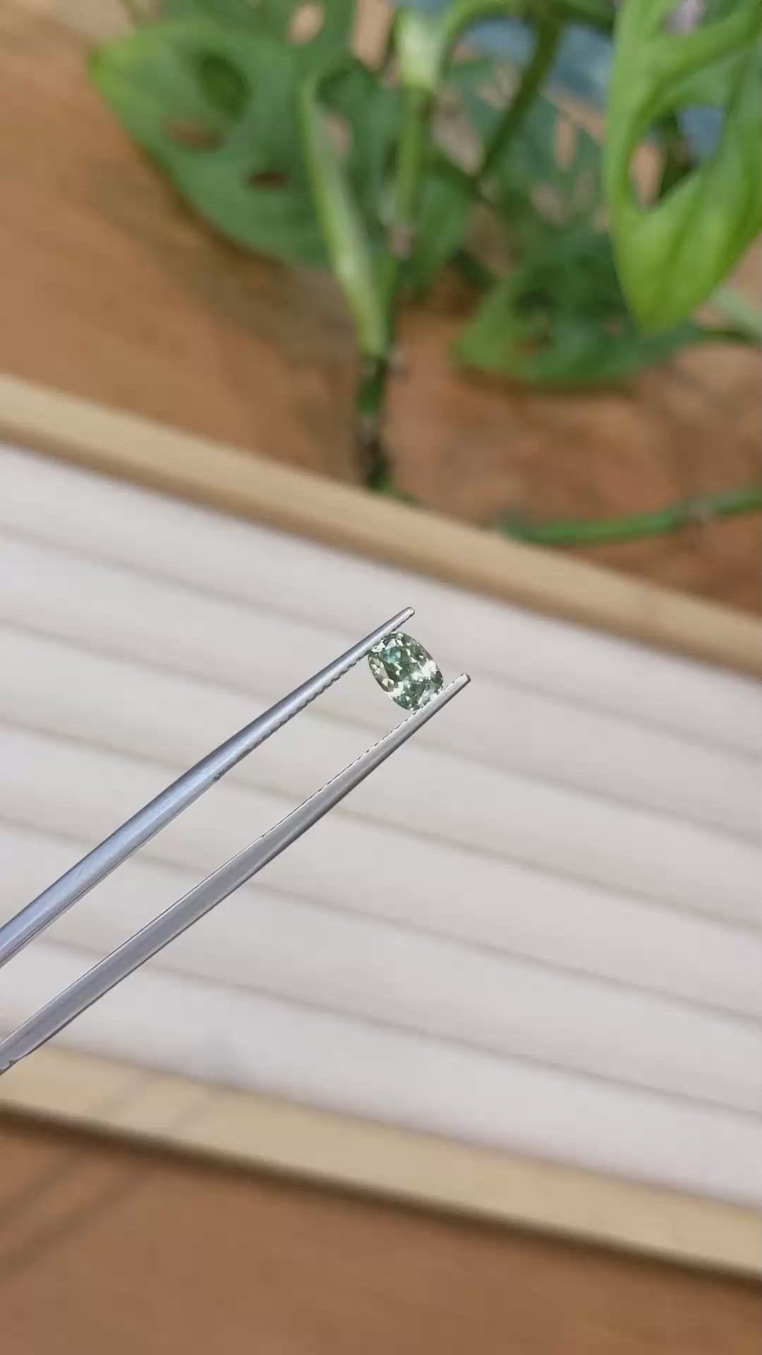 0.93 Ct. Green Sapphire from Montana Size Video