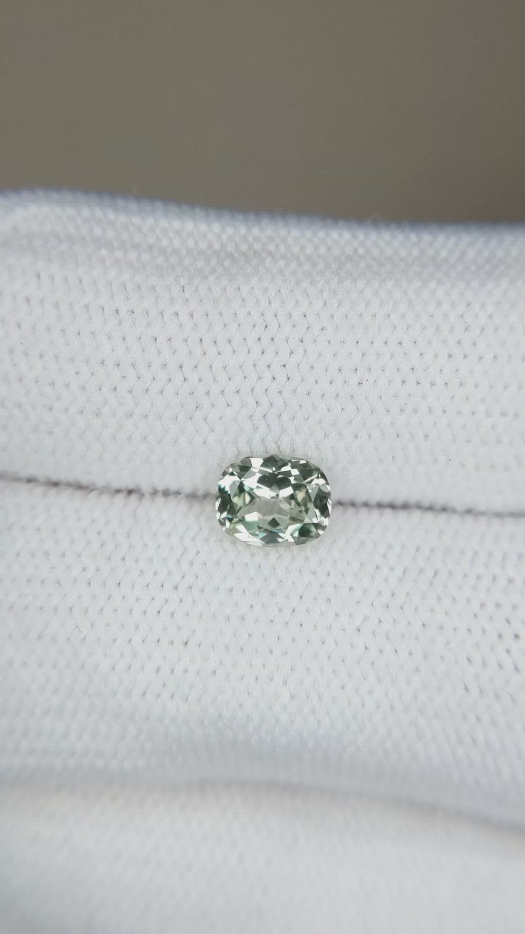 0.91 Ct. Yellowish Green Sapphire from Montana Size Video