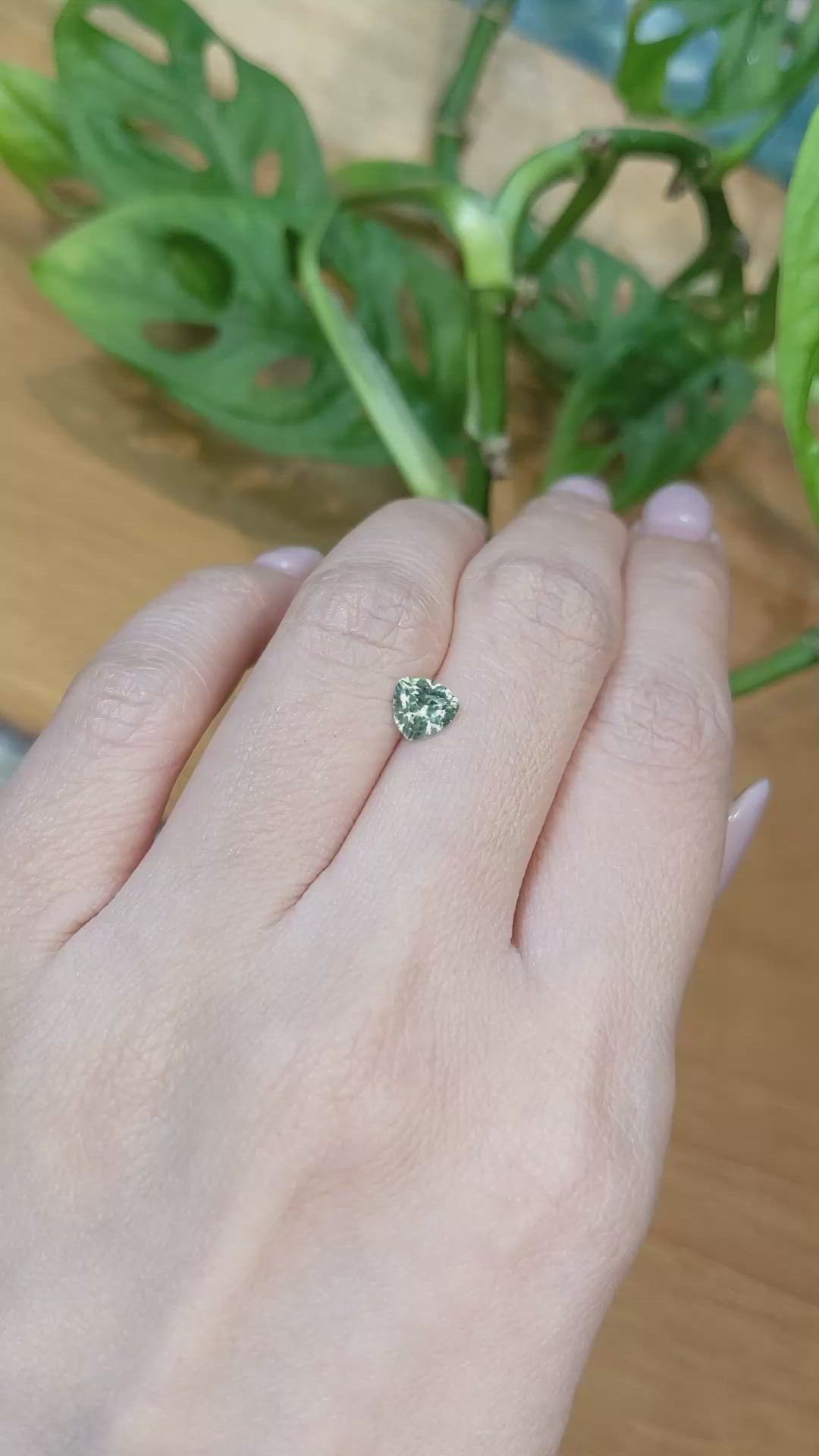 0.91 Ct. Green Sapphire from Montana Size Video