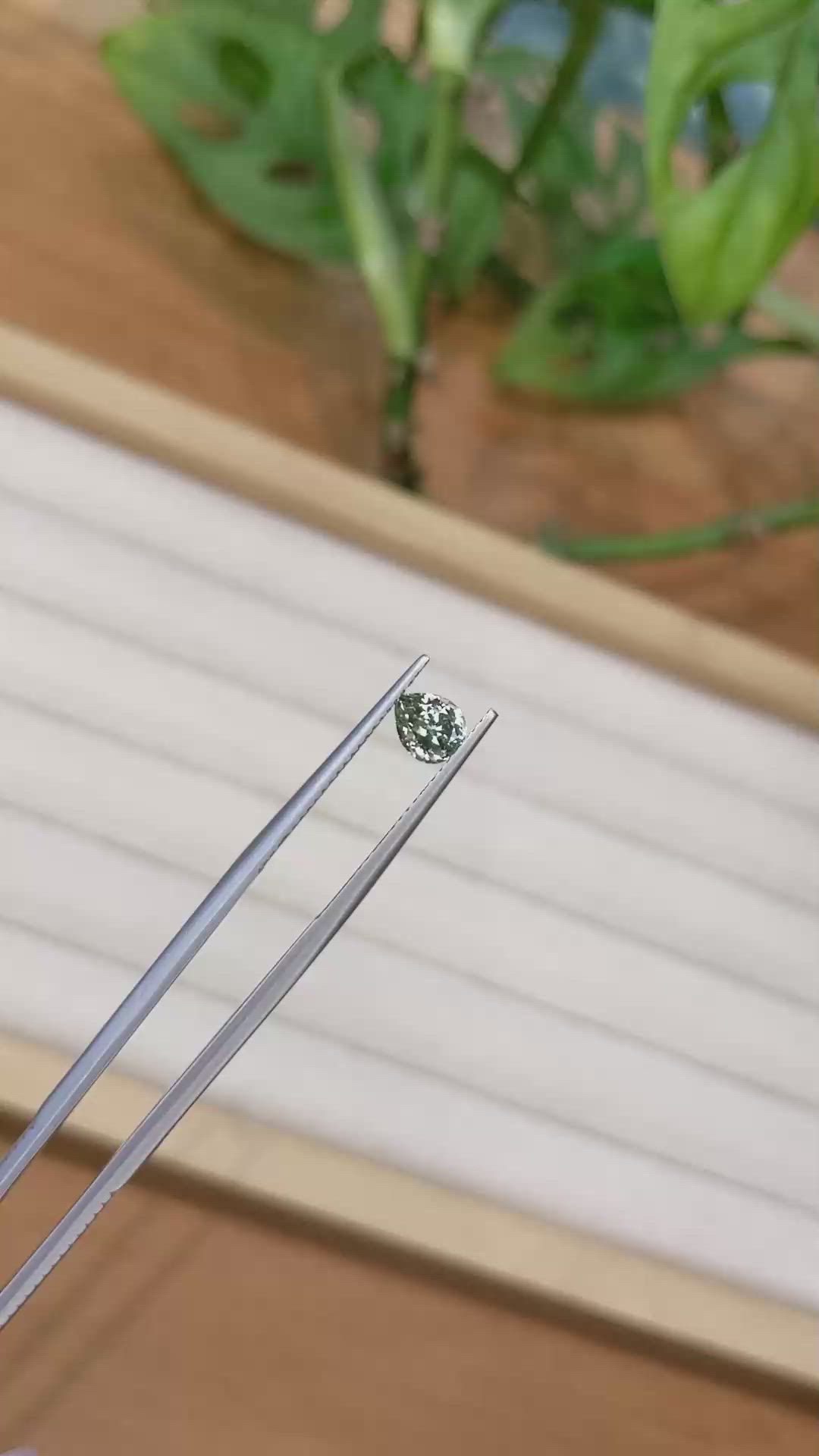 0.90 Ct. Green Sapphire from Montana Size Video