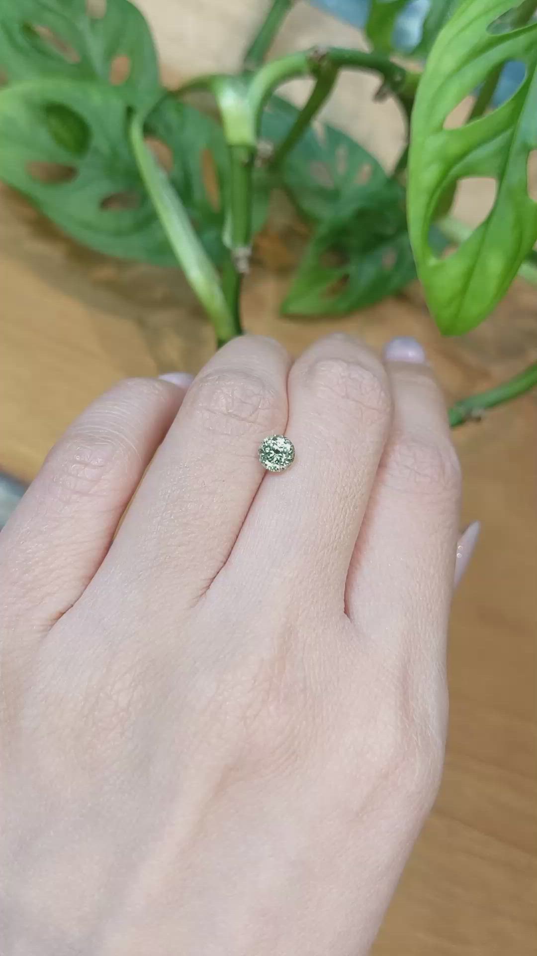 0.91 Ct. Green Sapphire from Montana Size Video