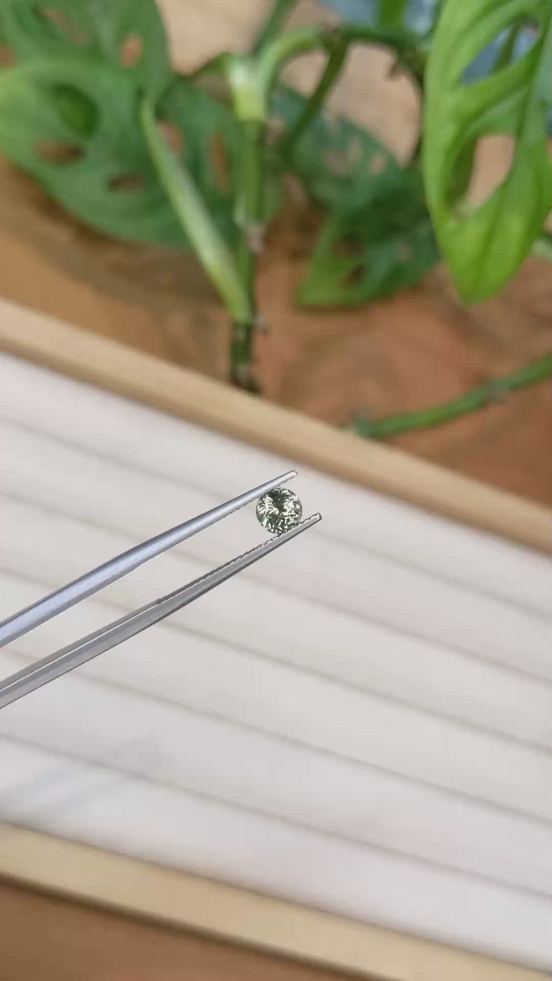 0.91 Ct. Green Sapphire from Montana Size Video