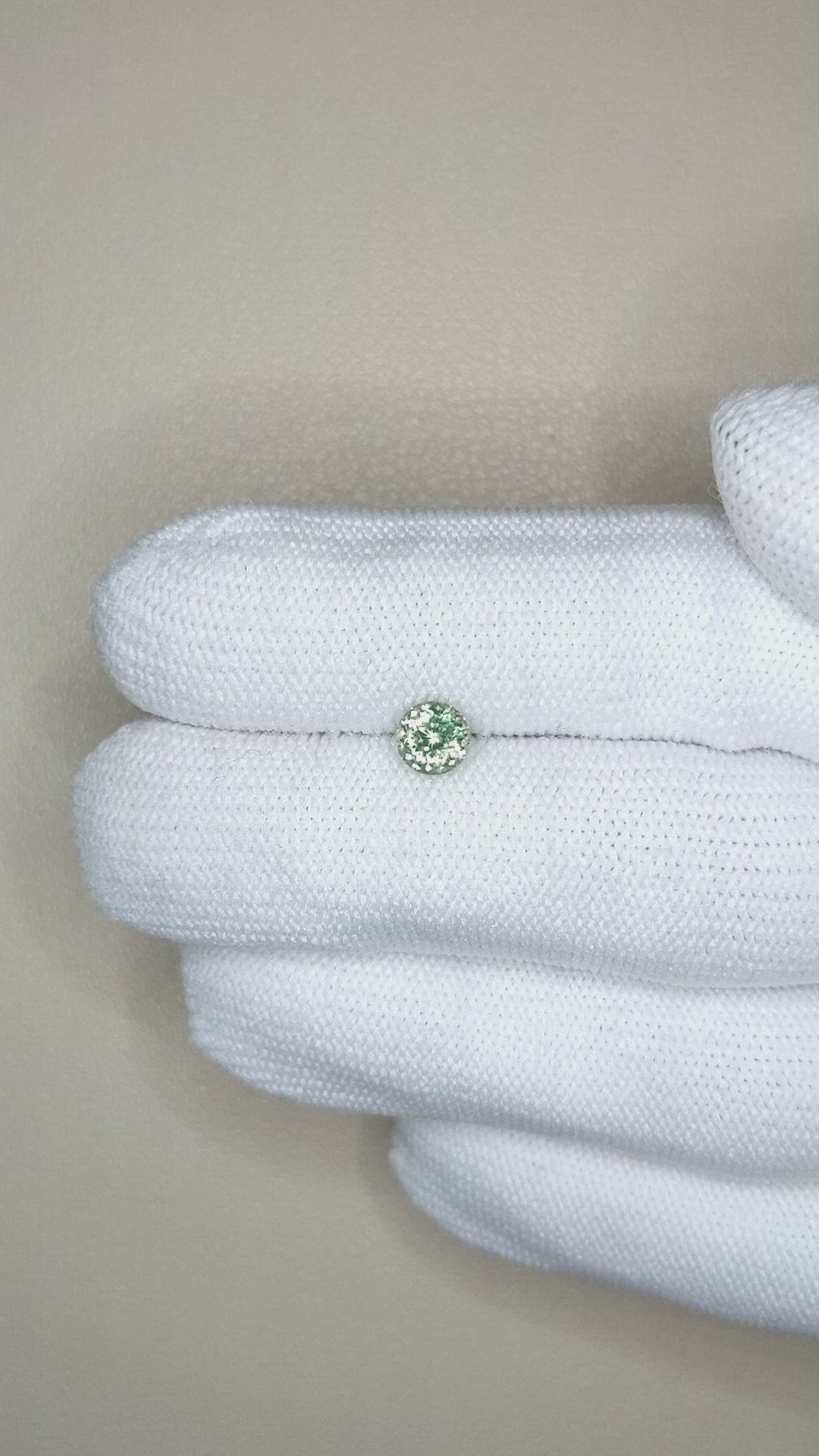 0.91 Ct. Green Sapphire from Montana Size Video