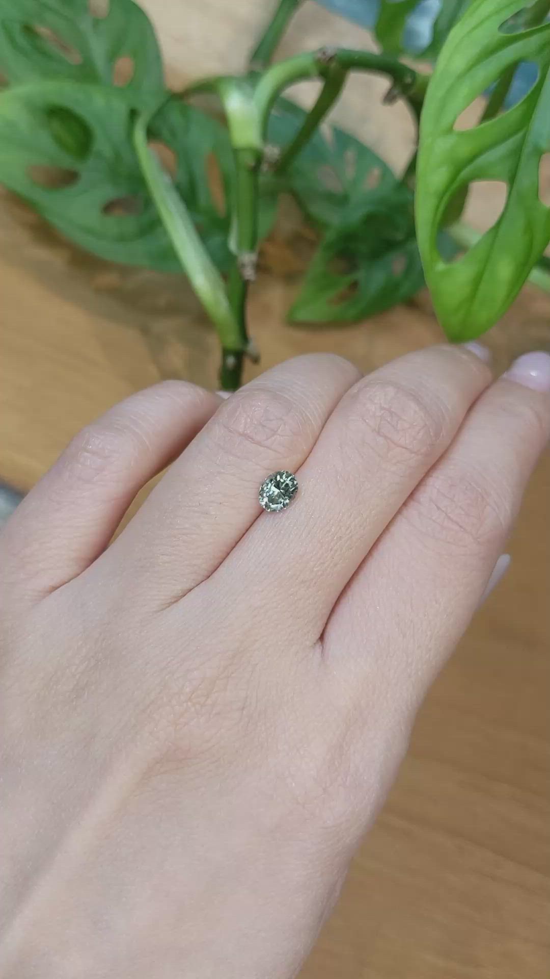 0.91 Ct. Green Sapphire from Montana Size Video