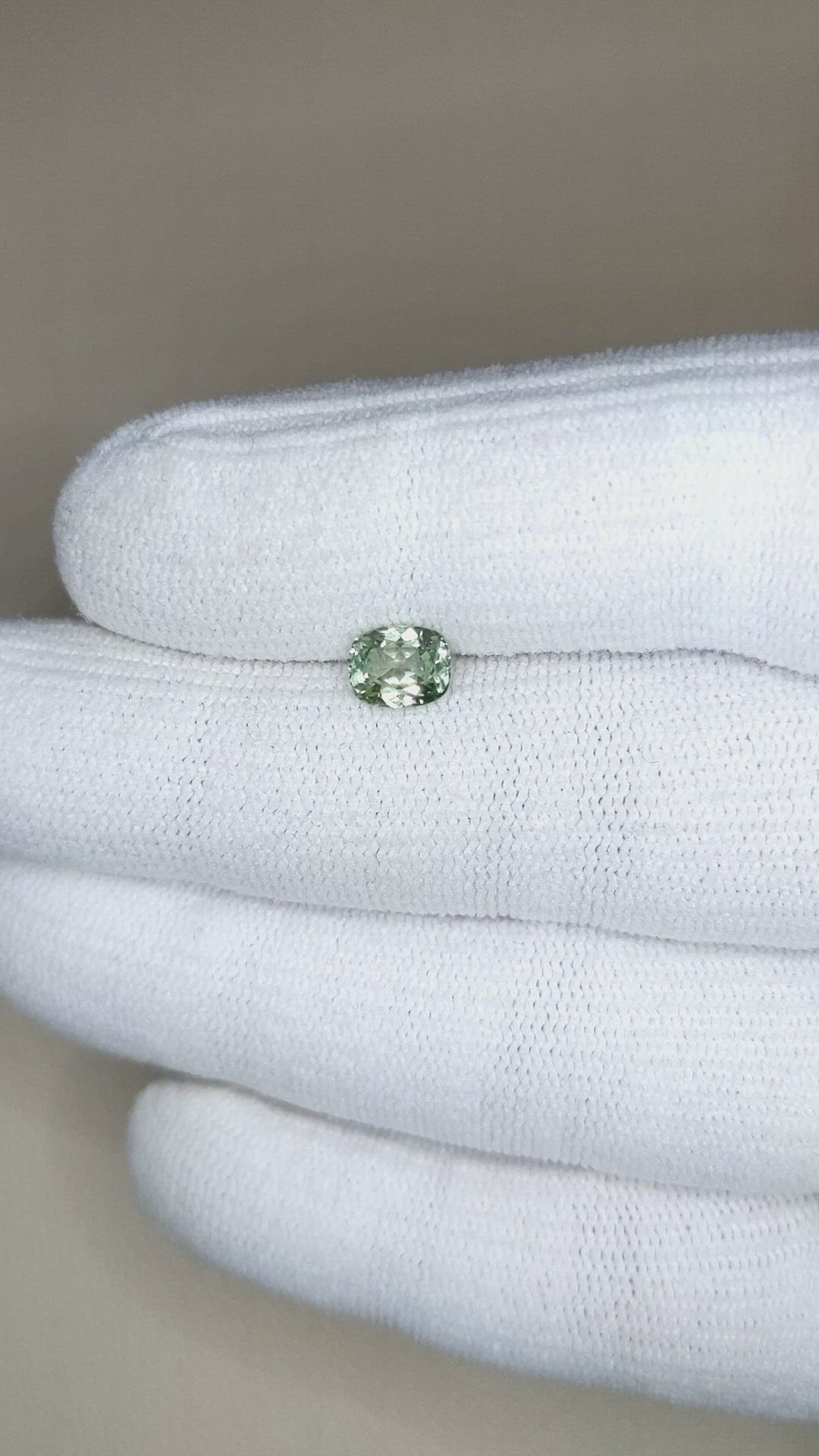 0.91 Ct. Yellowish Green Sapphire from Montana Size Video