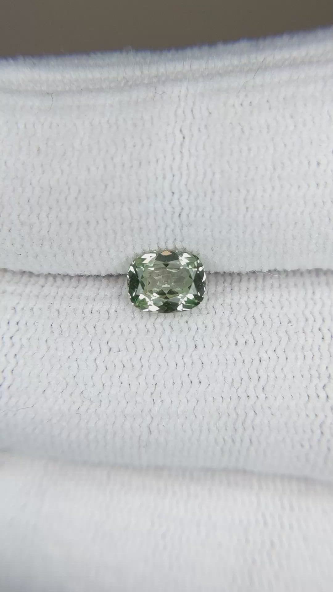 0.91 Ct. Yellowish Green Sapphire from Montana Size Video