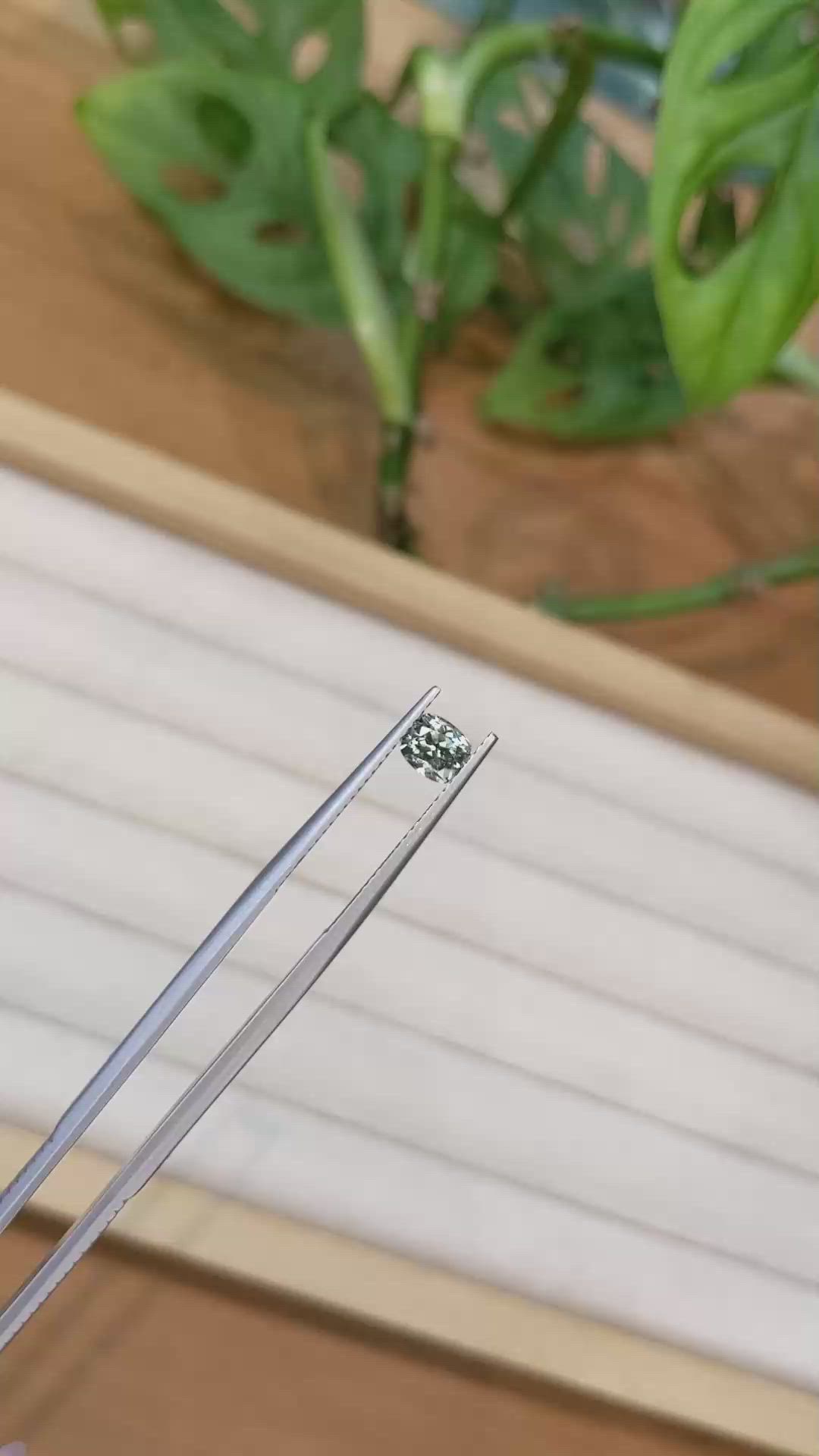 0.86 Ct. Green Sapphire from Montana Size Video