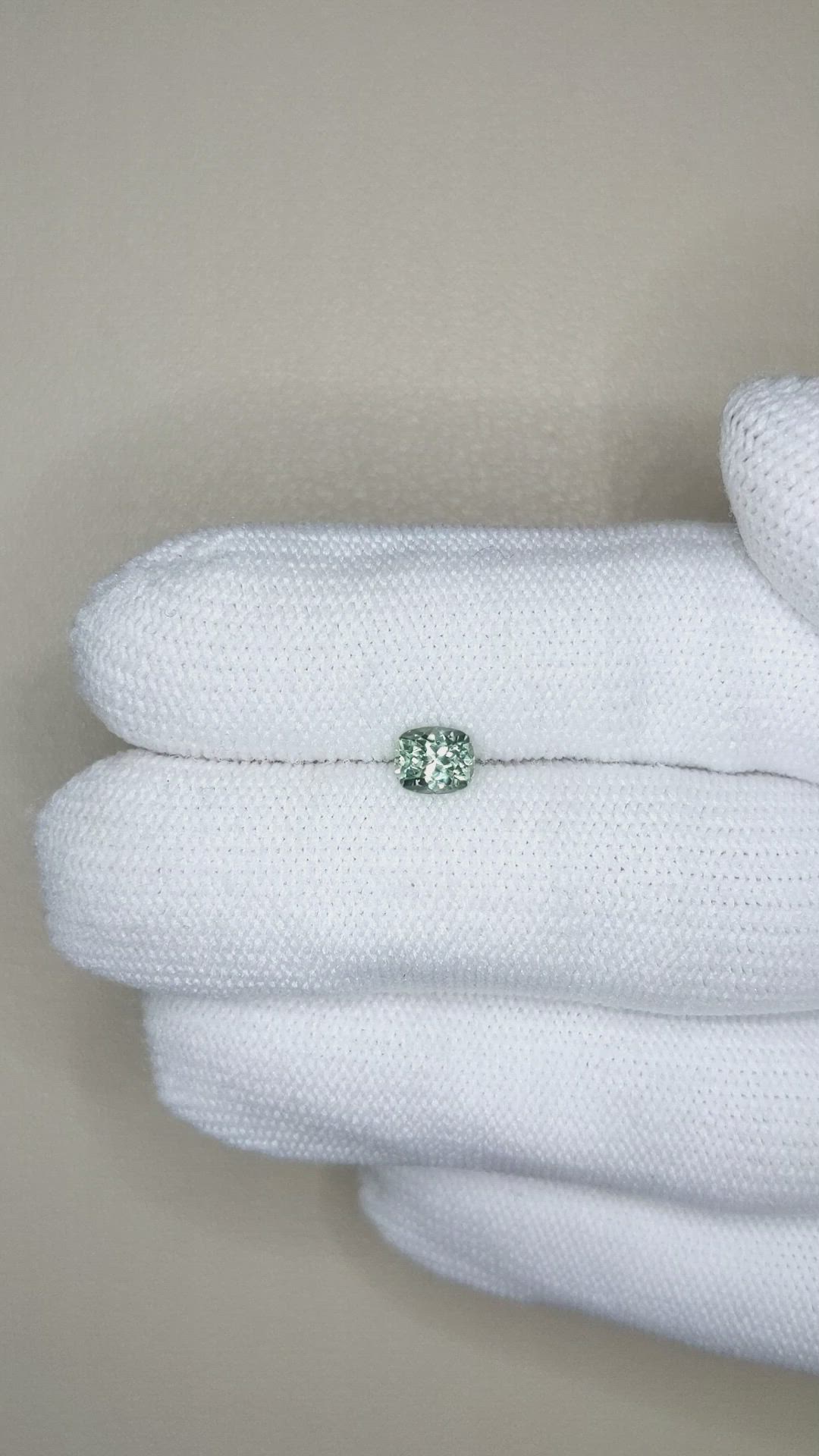 0.86 Ct. Green Sapphire from Montana Size Video