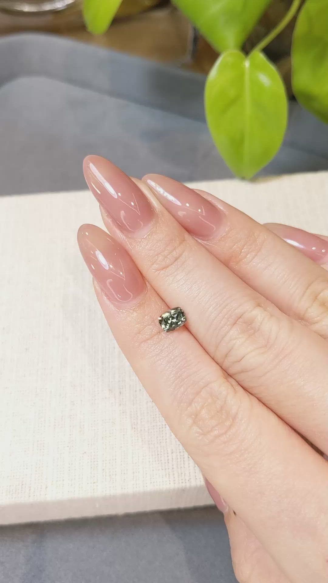 0.83 Ct. Bluish Green Sapphire from Montana Size Video