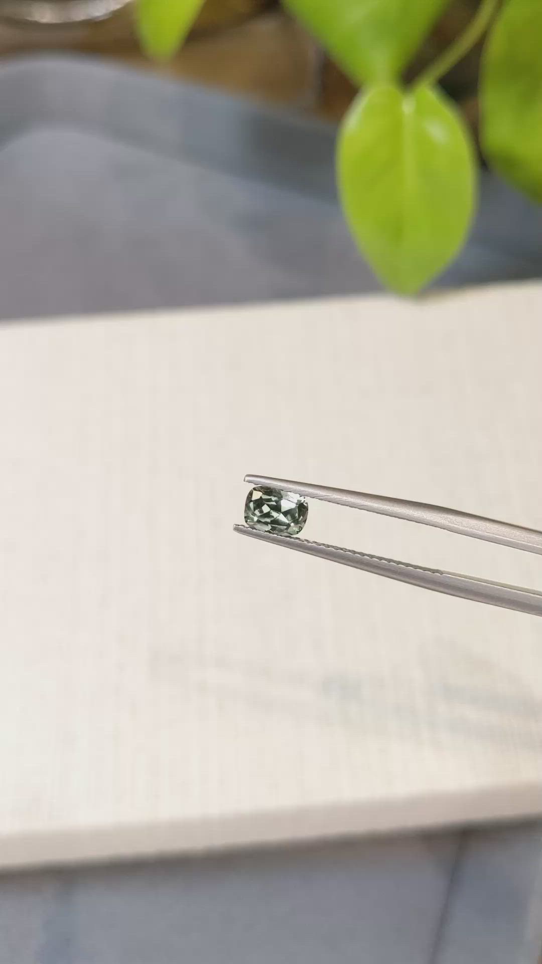 0.83 Ct. Bluish Green Sapphire from Montana Size Video