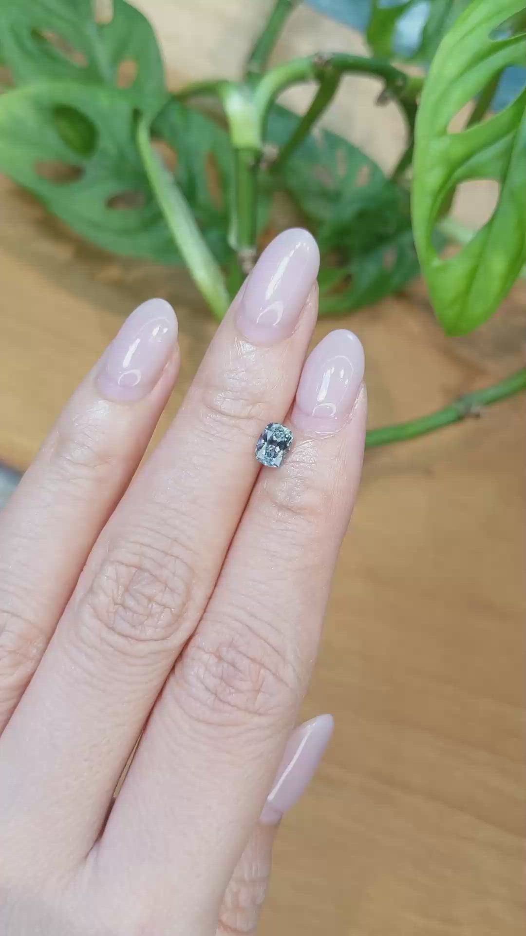 0.85 Ct. Greenish Blue Sapphire from Montana Size Video