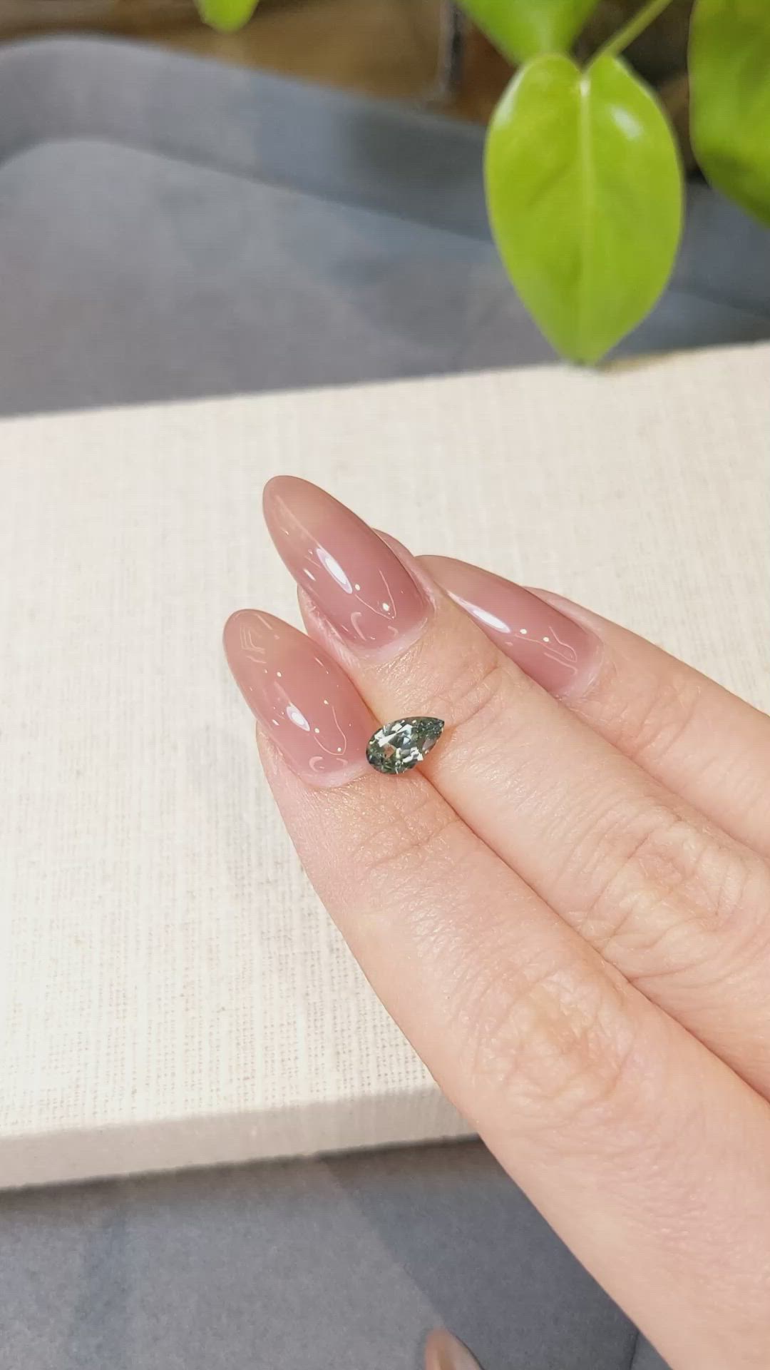 0.90 Ct. Green Sapphire from Montana Size Video