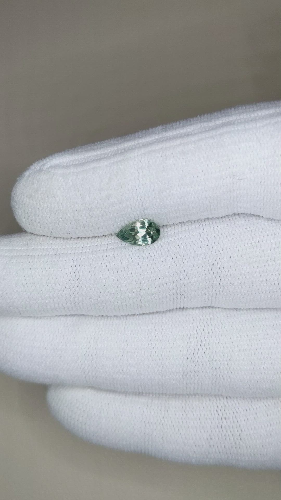 0.90 Ct. Green Sapphire from Montana Size Video