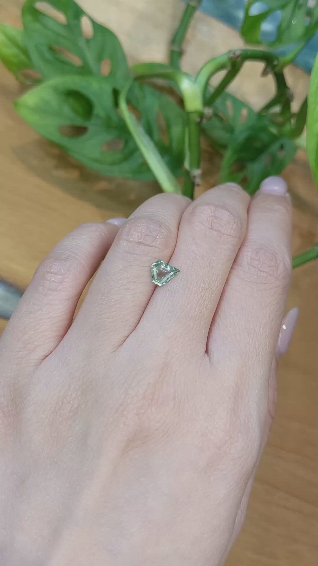 0.94 Ct. Green Sapphire from Montana Size Video