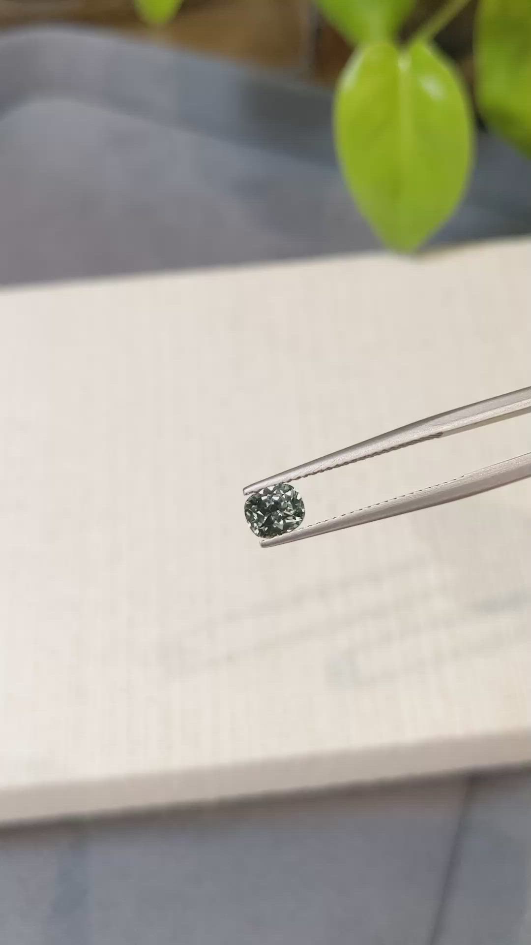0.87 Ct. Bluish Green Sapphire from Montana Size Video