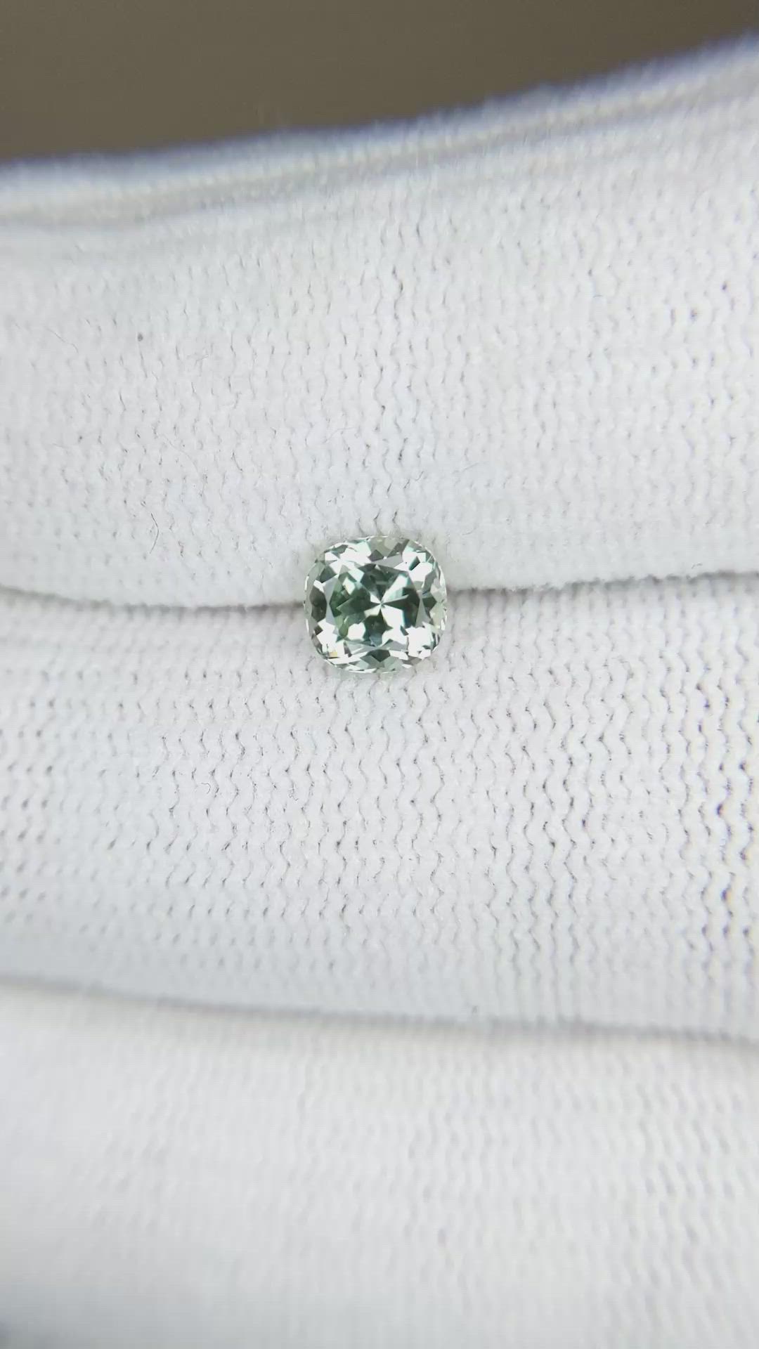 0.87 Ct. Green Sapphire from Montana Size Video