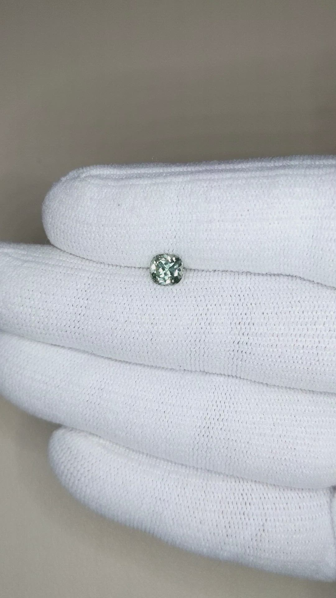0.87 Ct. Green Sapphire from Montana Size Video