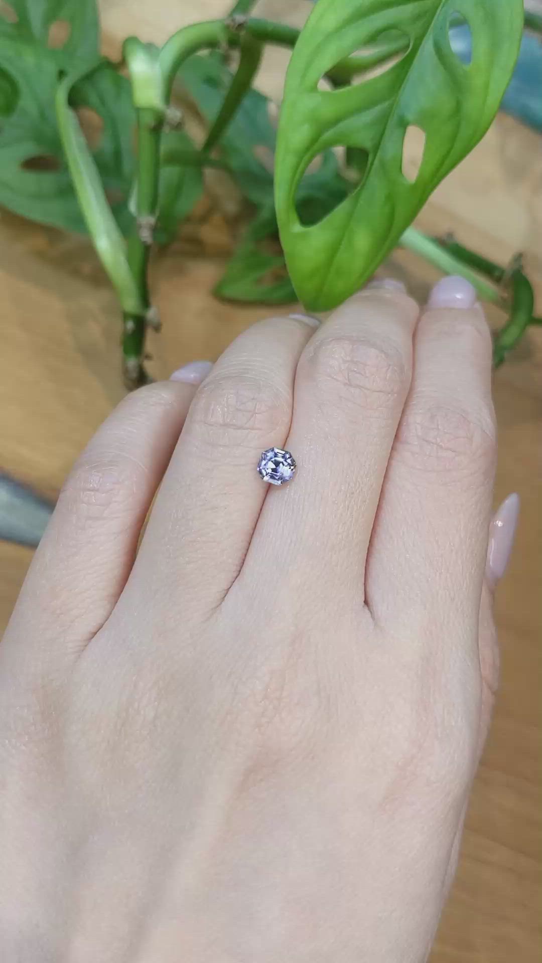 0.87 Ct. Purple Sapphire from Montana Size Video