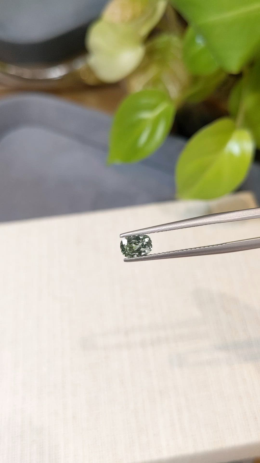 0.80 Ct. Bluish Green Sapphire from Montana Size Video