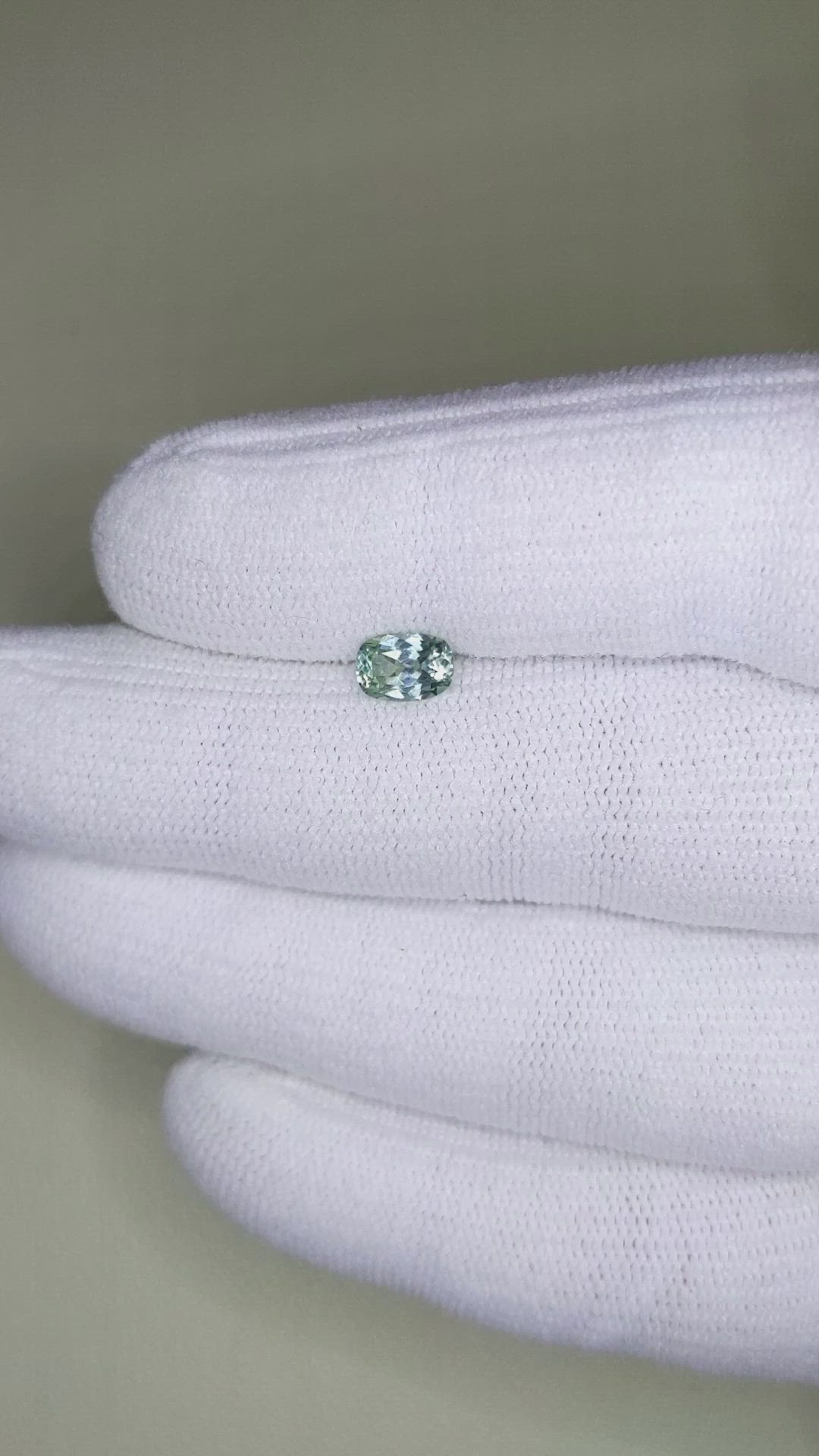 0.80 Ct. Bluish Green Sapphire from Montana Size Video