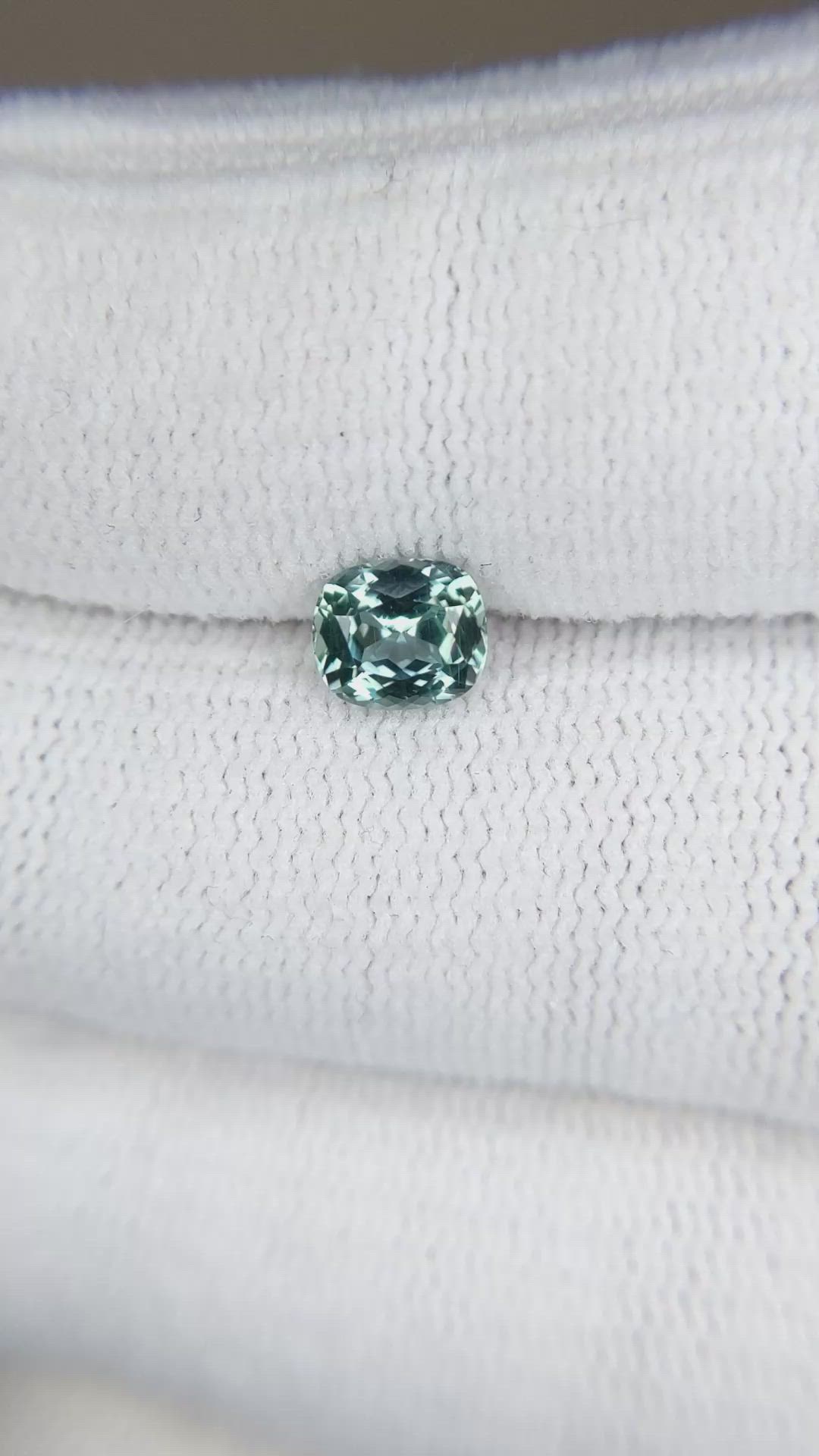 0.89 Ct. Bluish Green Sapphire from Montana Size Video