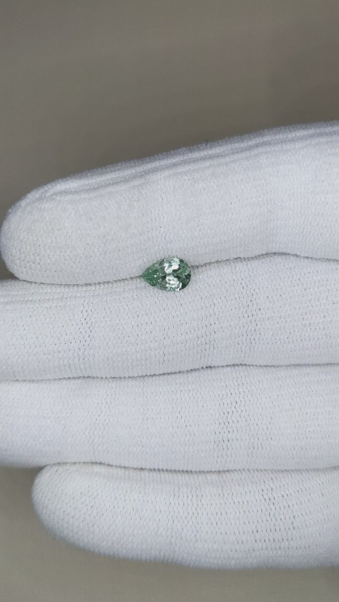 0.89 Ct. Bluish Green Sapphire from Montana Size Video