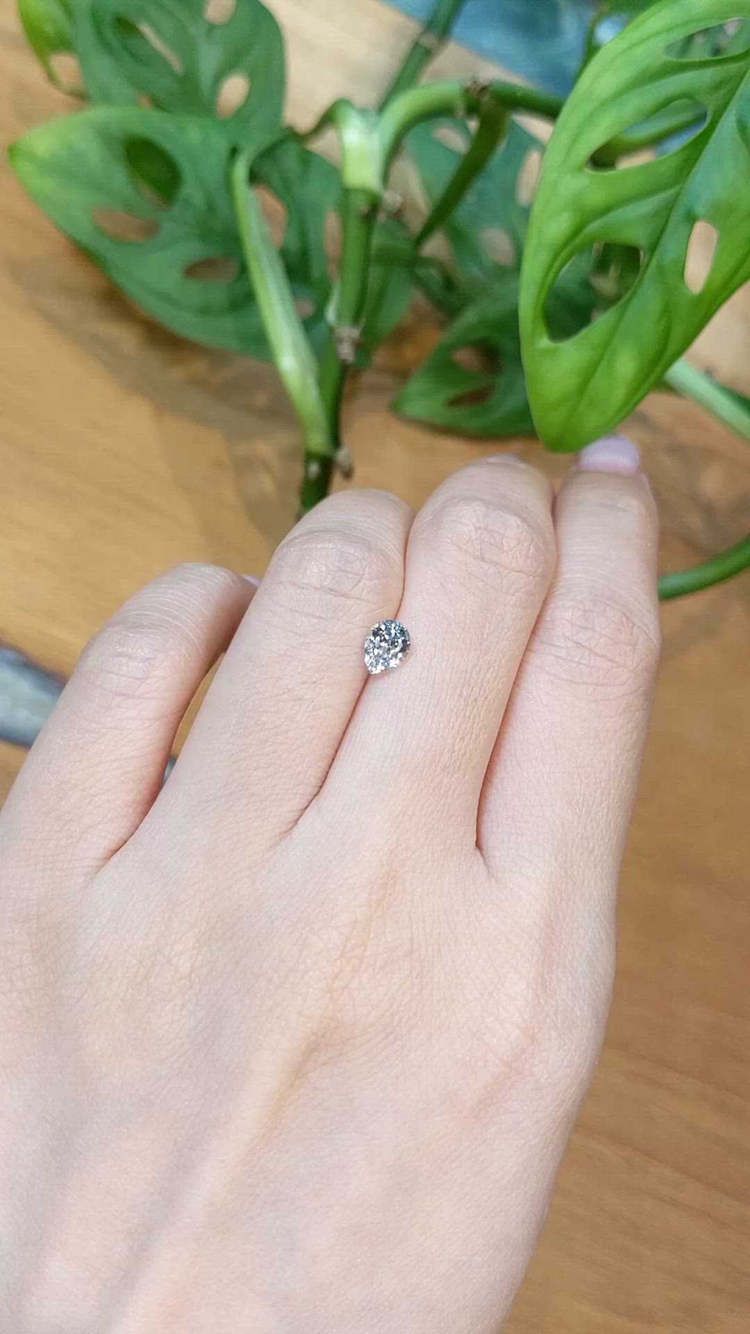 0.88 Ct. Grey Sapphire from Montana Size Video
