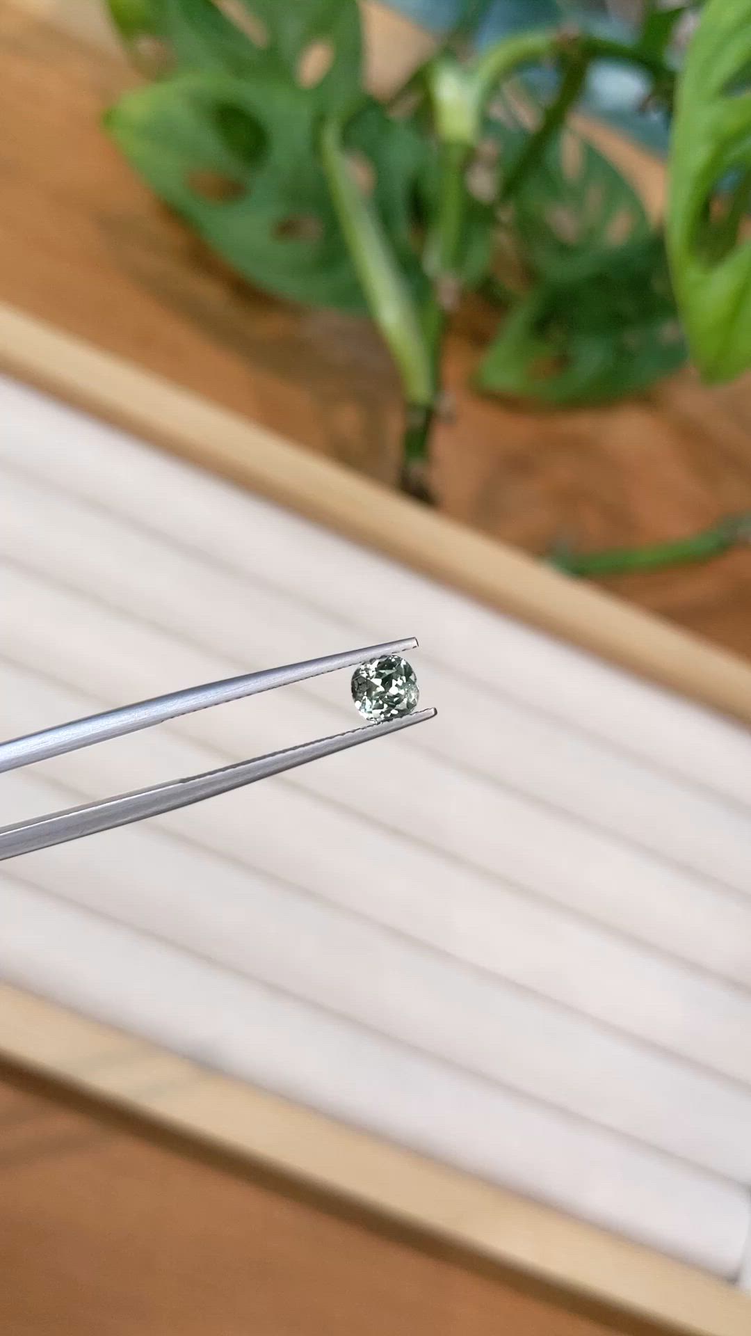 0.89 Ct. Green Sapphire from Montana Size Video