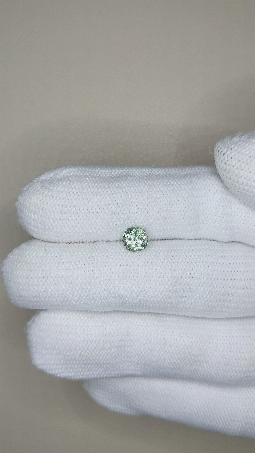 0.89 Ct. Green Sapphire from Montana Size Video