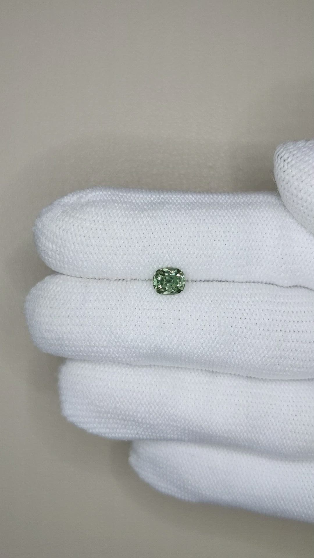 0.88 Ct. Green Sapphire from Montana Size Video