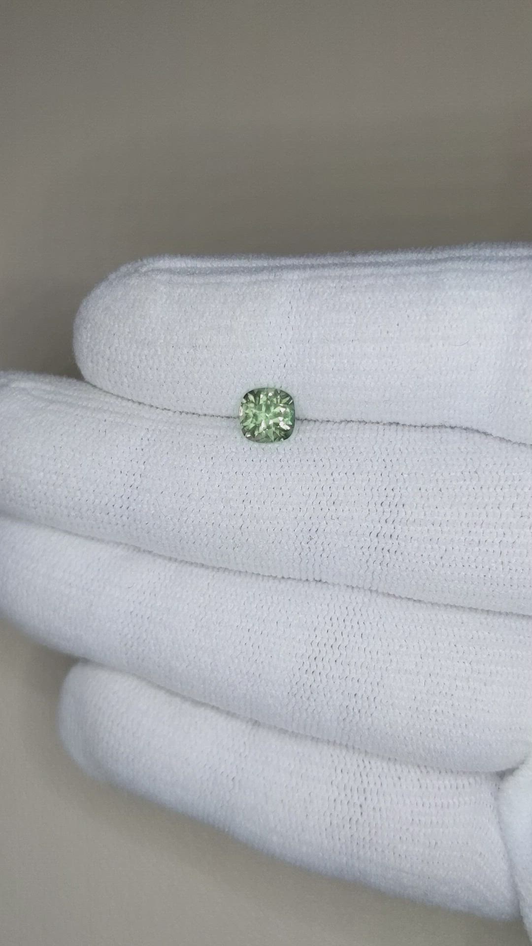 0.88 Ct. Green Sapphire from Montana Size Video