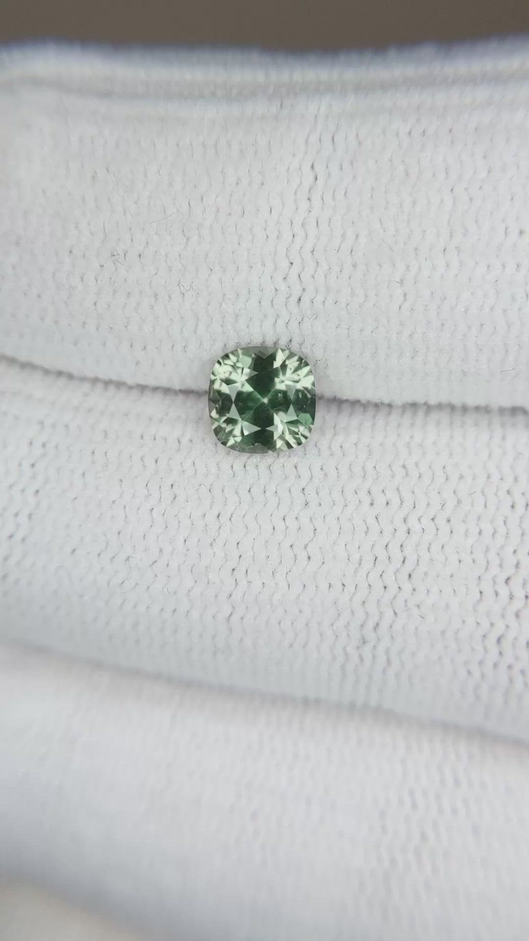 0.88 Ct. Green Sapphire from Montana Size Video