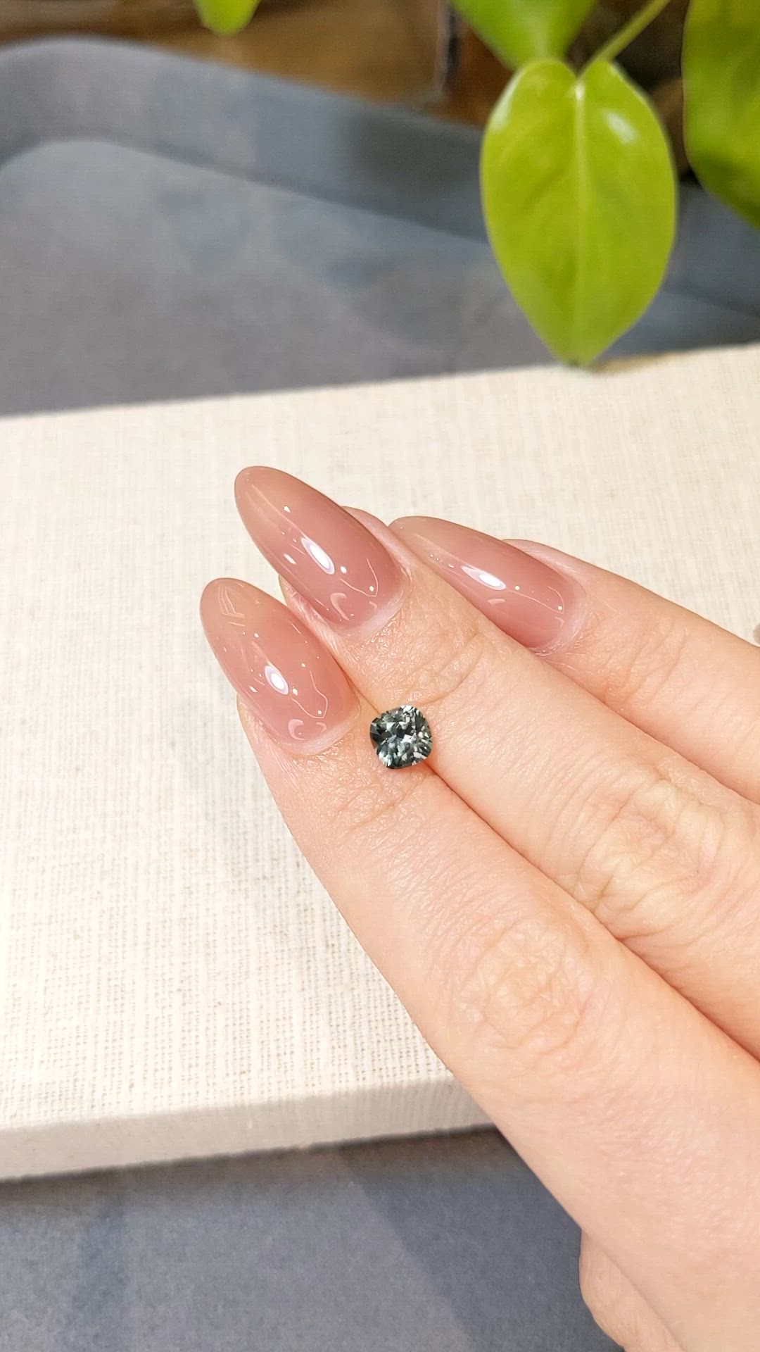0.88 Ct. Green Sapphire from Montana Size Video