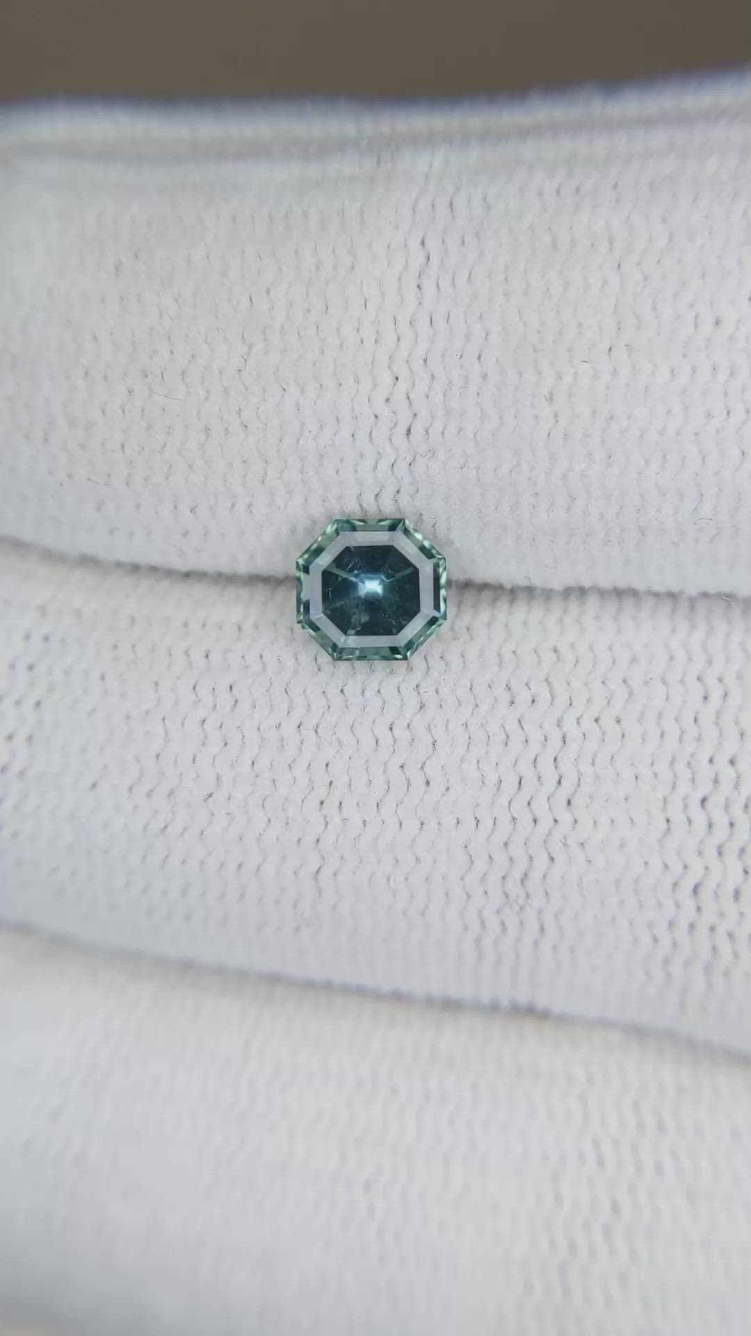0.86 Ct. Bluish Green Sapphire from Montana Size Video