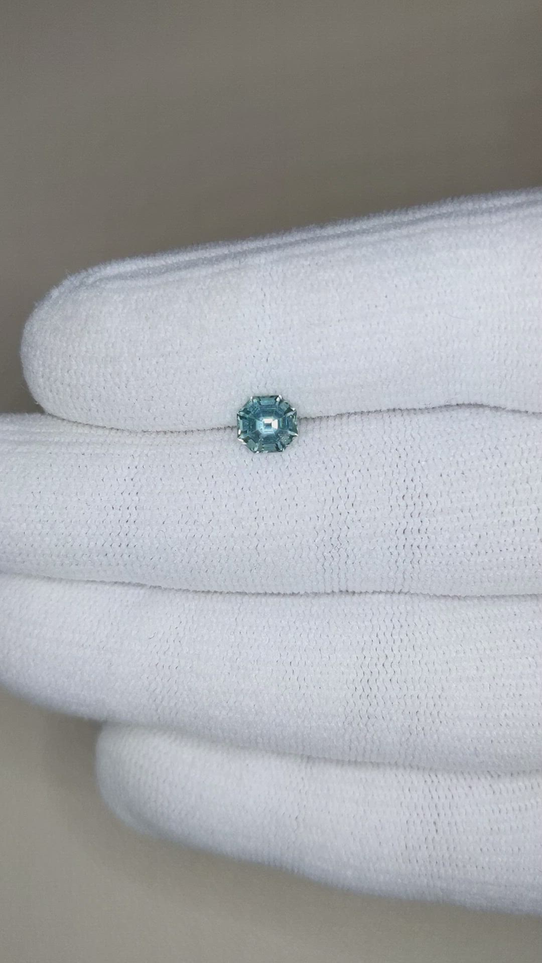0.86 Ct. Bluish Green Sapphire from Montana Size Video