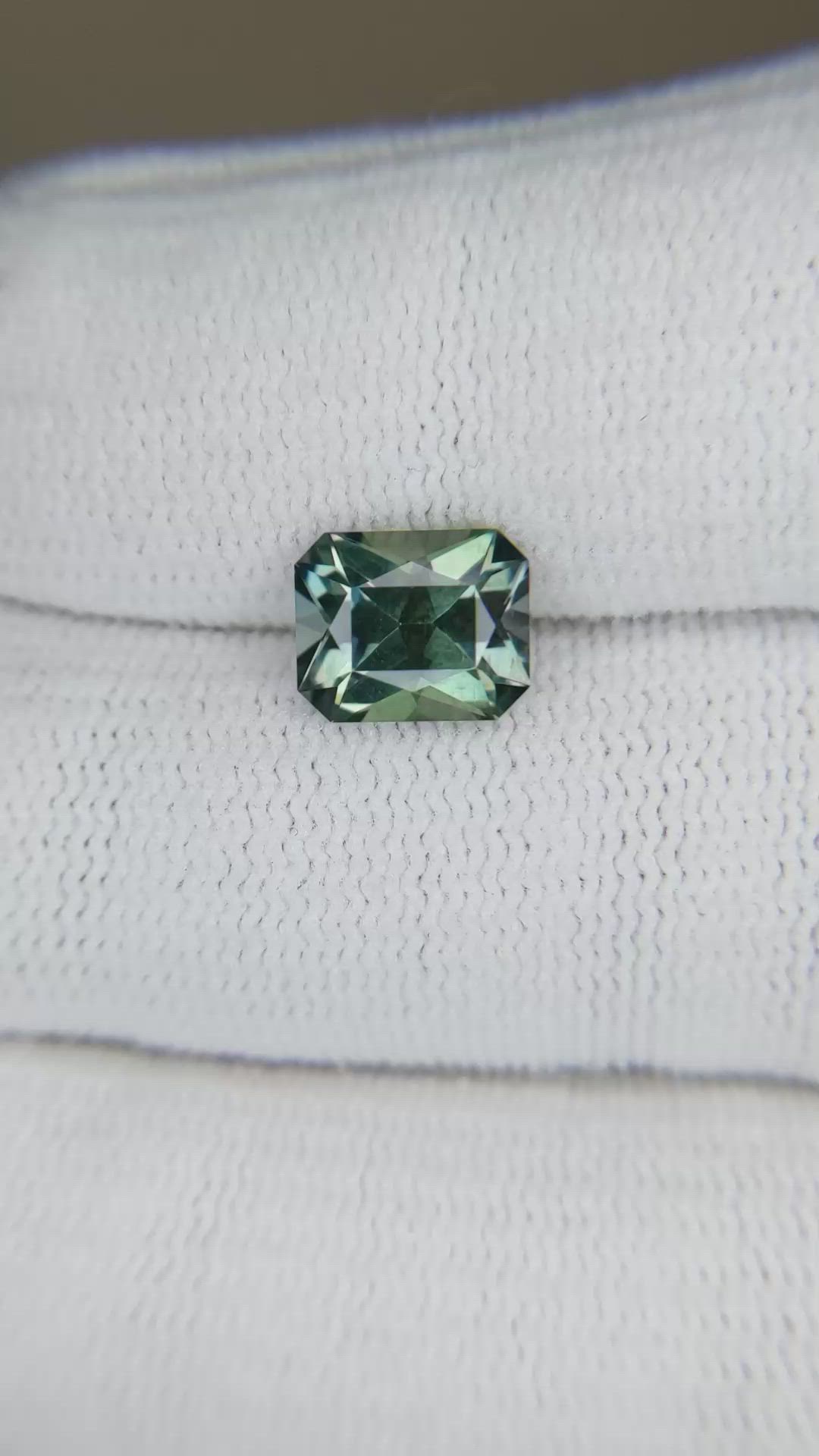 2.49 Ct. Bluish Green Sapphire from Montana Size Video