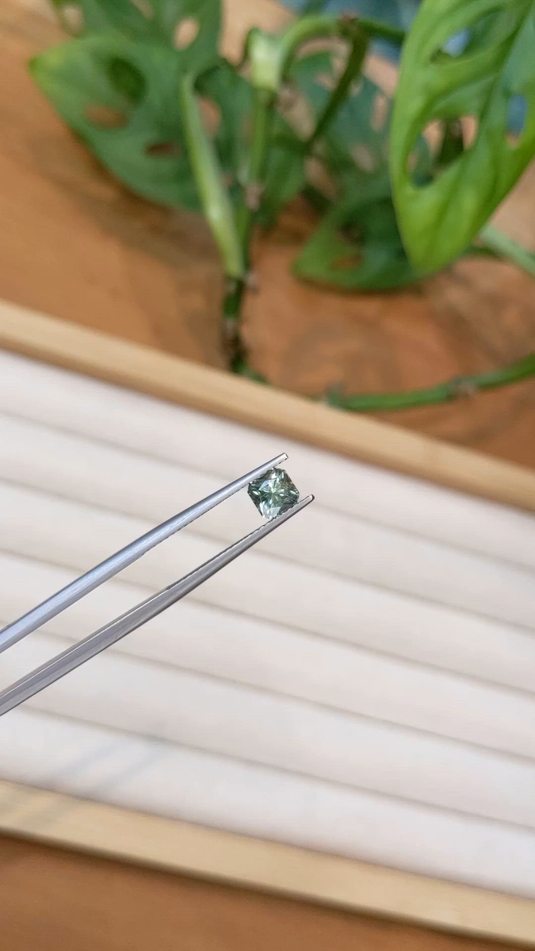1.09 Ct. Green Sapphire from Montana Size Video