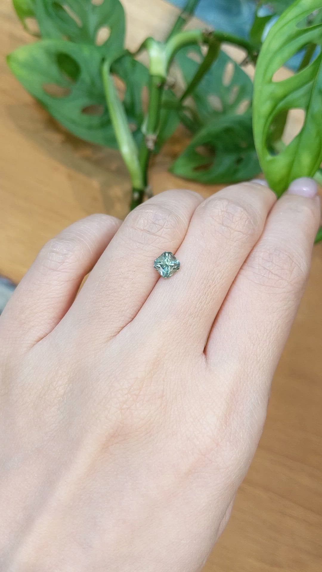 1.09 Ct. Green Sapphire from Montana Size Video