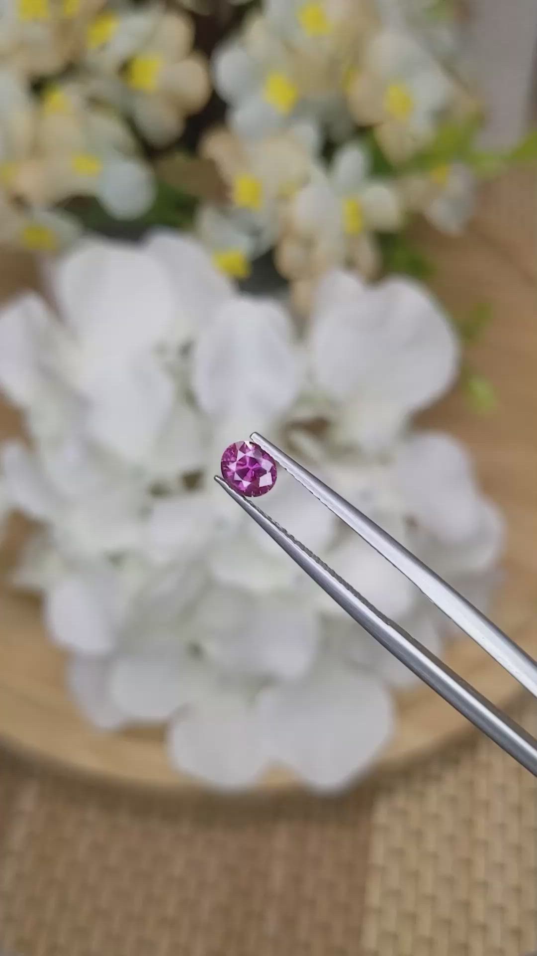 0.56 Ct. Pinkish Purple Sapphire from Ceylon (Sri Lanka) Size Video
