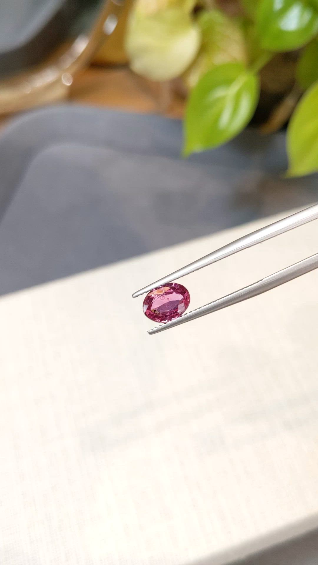 1.47 Ct. Purplish Pink Sapphire from Madagascar Size Video