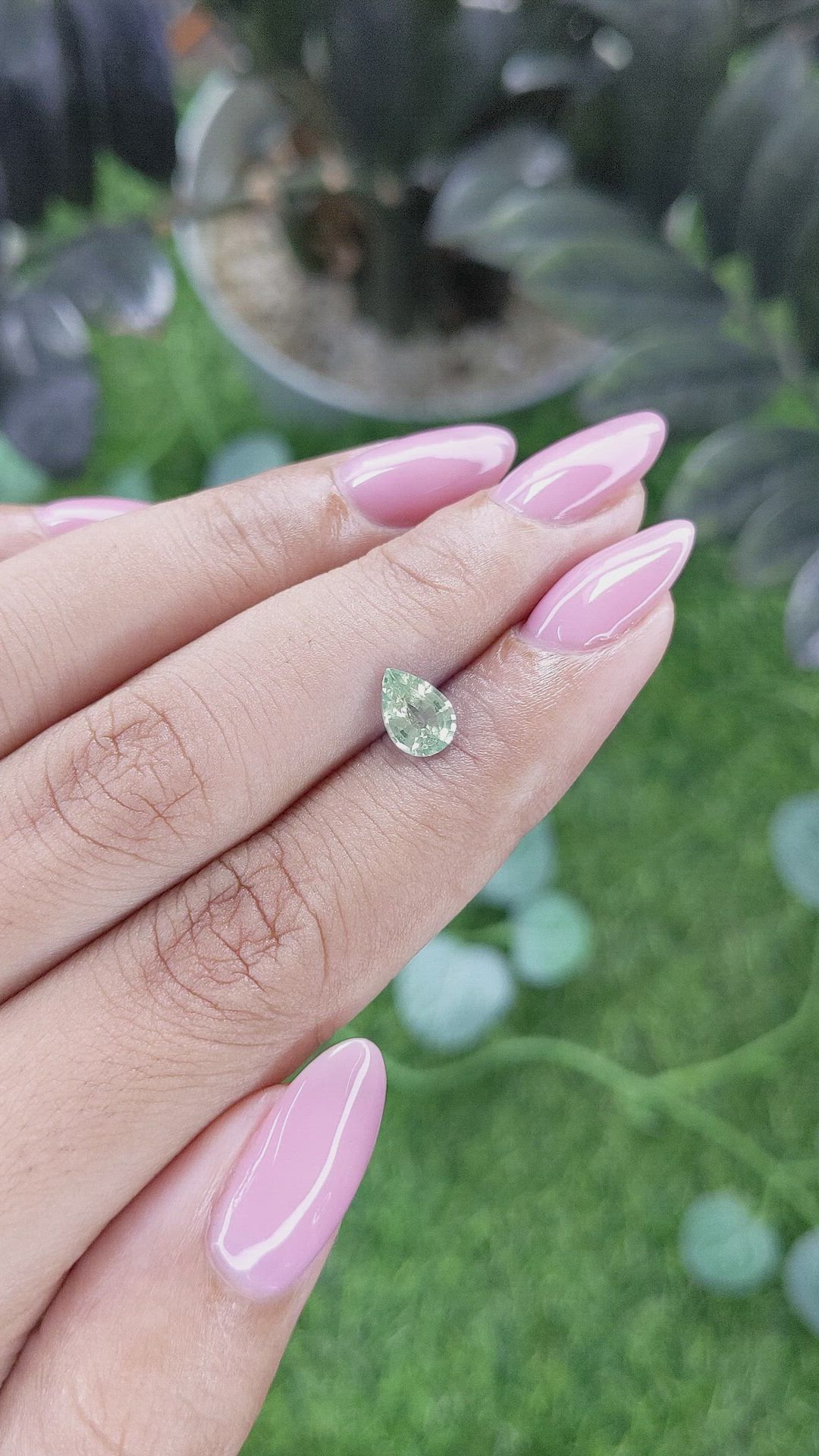 1.01 Ct. Green Sapphire from Madagascar Size Video