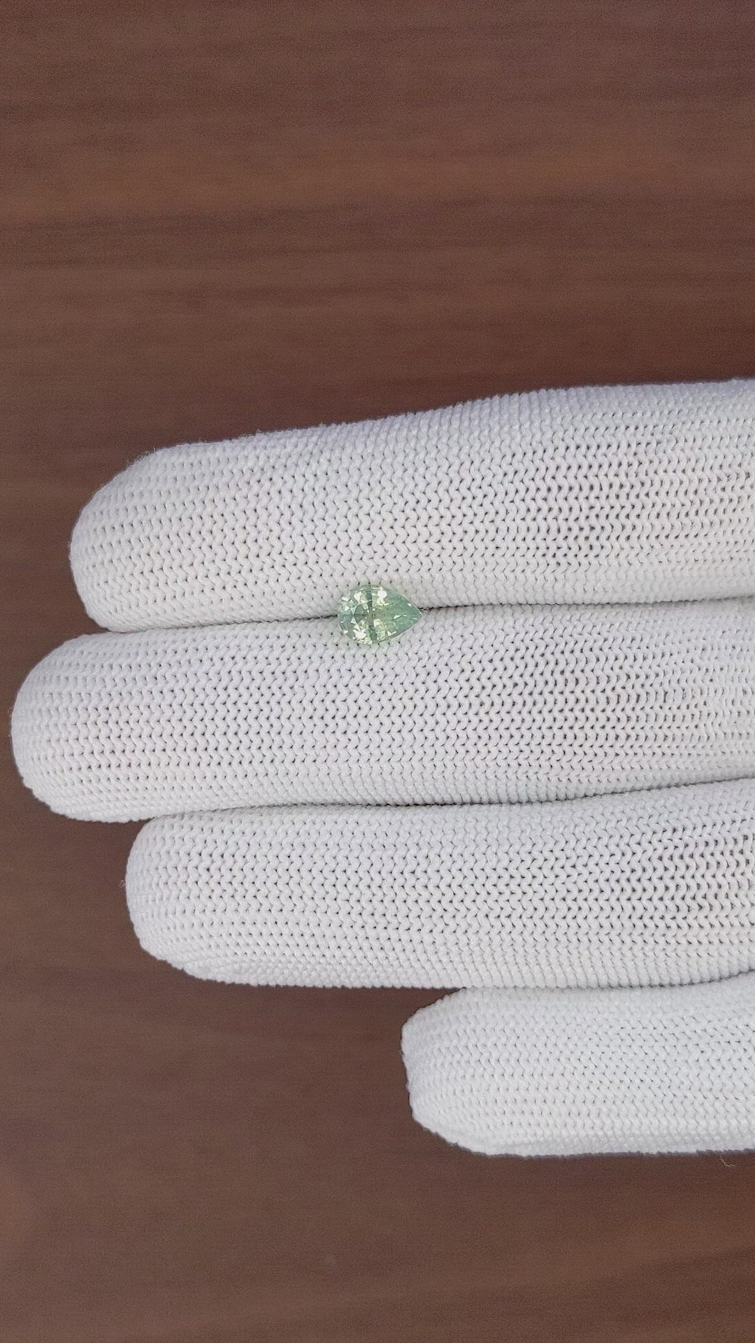 1.01 Ct. Green Sapphire from Madagascar Size Video