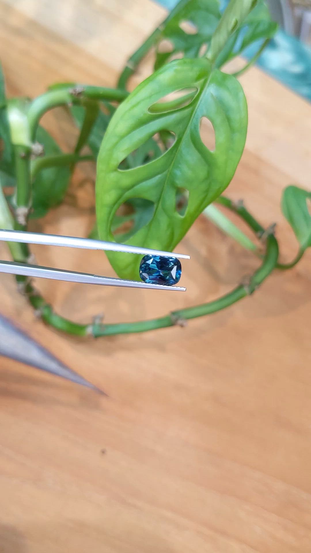 2.44 Ct. Greenish Blue Sapphire from Ceylon (Sri Lanka) Size Video