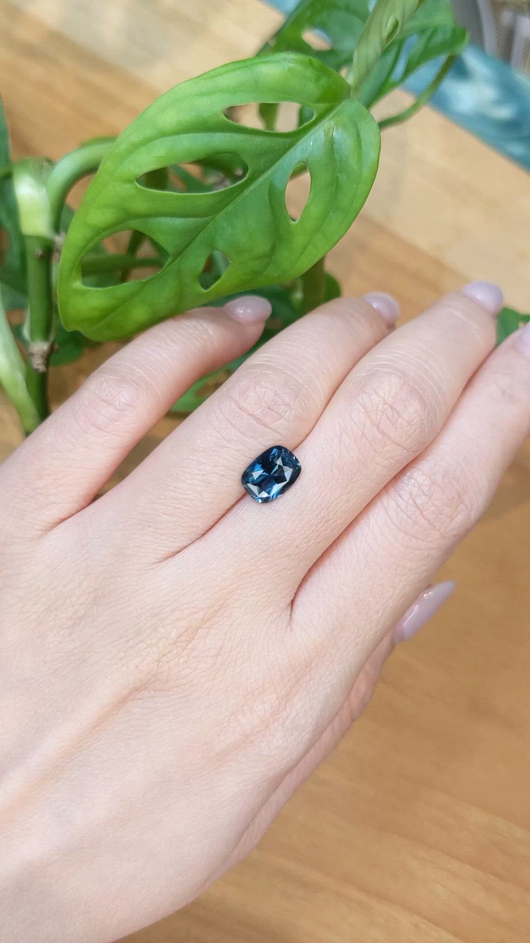 2.44 Ct. Greenish Blue Sapphire from Ceylon (Sri Lanka) Size Video