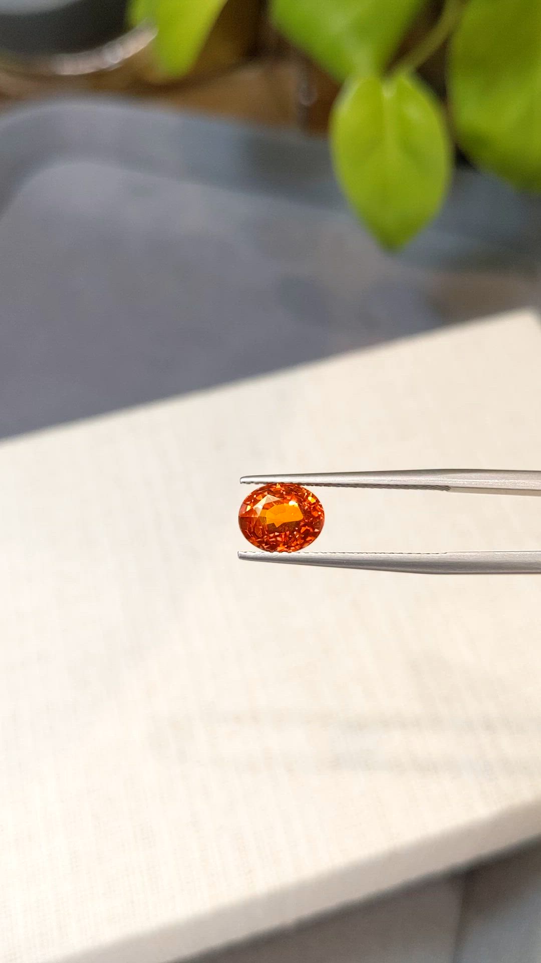 2.81 Ct. Orange Sapphire from Ceylon (Sri Lanka) Size Video