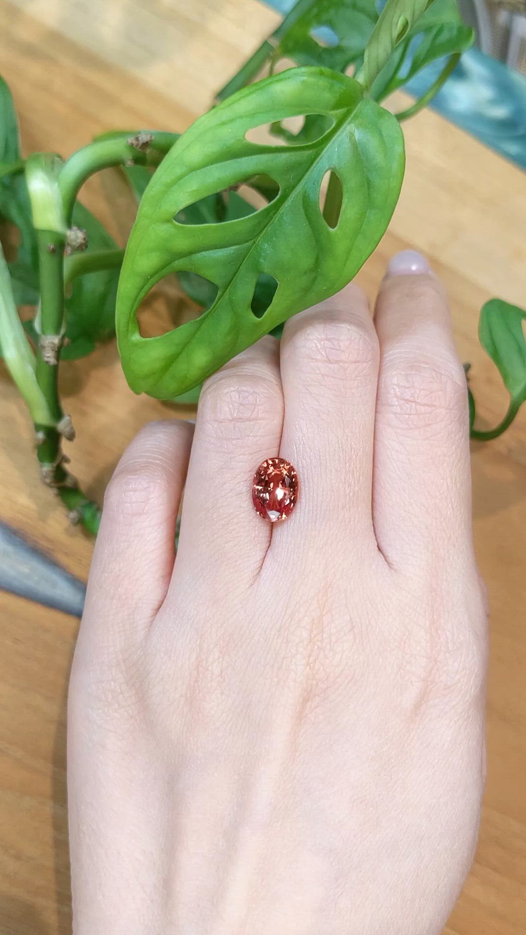 3.50 Ct. Orangish Brown Sapphire from Ceylon (Sri Lanka) Size Video