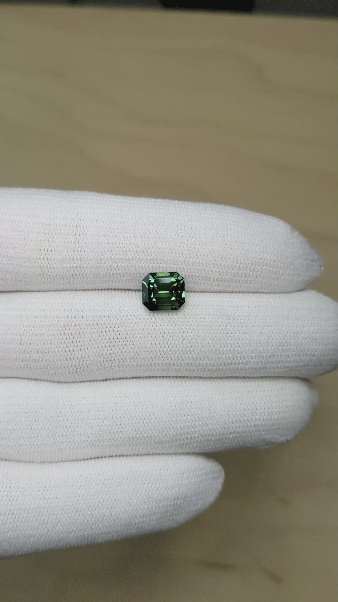 3.32 Ct. Bluish Green Sapphire from Madagascar Size Video